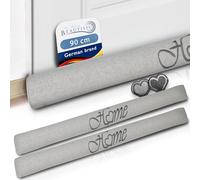 Beautissu 2x Paraspifferi imbottito universale per porte e finestre Porta | L90xP8xA8cm grigio chiaro in poliestere paravento sottoporta per porta e finestra paraspiffero Isolante Contro set Tuuli HO
