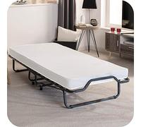 Beautissu Brandina Pieghevole con Materasso Singolo 80x200 cm Venetia - Letto Ospiti con doghe in Legno - Lettino Pieghevole con Fodera Antipolvere Protettiva - Letto con Ruote Comodo