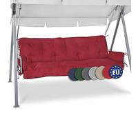 Beautissu Cuscini per dondoli e altalene da Giardino Flair HS - 180x50x8 cm - 2 braccioli e Un soffice Cuscino Grande - Rosso