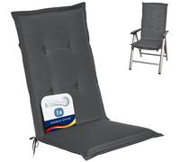 Beautissu Cuscini per Sedie da Esterno Sdraio Reclinabili Spiaggine Cuscino | 120x50x6cm antracite resistente e comodo da poltrone Anche schienale alto mobili giardino anima schiuma sedia Loft HL