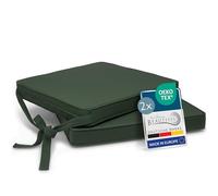 Beautissu Cuscini per sedie in Set da 2 unità Loft SK 45x40x5 cm - Comodi e Resistenti - con Pratico Laccio - Verde