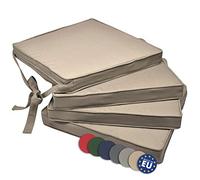 Beautissu Cuscini per sedie in Set da 4 unità Loft SK 45x40x5 cm - Comodi e Resistenti - con Pratico Laccio - Beige