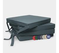 Beautissu Cuscini per sedie in Set da 4 unità Loft SK 45x40x5 cm - Comodi e Resistenti - con Pratico Laccio - Blu-Grigio