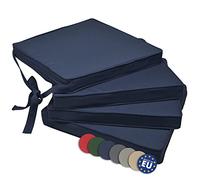 Beautissu Cuscini per sedie in Set da 4 unità Loft SK 45x40x5 cm - Comodi e Resistenti - con Pratico Laccio - Blu