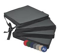 Beautissu Cuscini per sedie in Set da 4 unità Loft SK 45x40x5 cm - Comodi e Resistenti con Pratico Laccio - Antracite