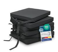 Beautissu Cuscini per sedie in Set da 6 unità Loft SK 45x40x5 cm - Comodi e Resistenti con Pratico Laccio - Antracite