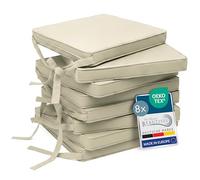 Beautissu Cuscini per sedie in Set da 8 unità Loft SK 45x40x5 cm - Comodi e Resistenti - con Pratico Laccio - Beige