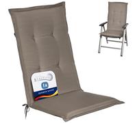 Beautissu Cuscini per Sedie Sdraio da Esterno Reclinabili Poltrone Cuscino | 120x50x6cm taupe resistente e comodo anche per spiaggine e schienale alto mobili giardino sedia reclinabile spiaggina Loft HL