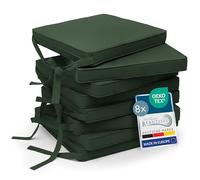 Beautissu Cuscini per sedie Set da 8 unità comodi e resistenti con laccio | 45x40x5cm verde e con pratico antiscivolo imbottitura sedia cucina coprisedia Loft SK