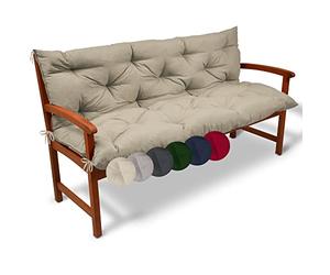 Beautissu Cuscino con Schienale Flair BR 100x50x50cm per panchine - Cuscino Lungo e Imbottito con spalliera - Beige