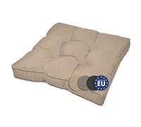 Beautissu Cuscino per Esterno Outdoor - Resistente all'Acqua- Comoda Seduta - 50x50x10 cm - per mobili Rattan in Giardino e Balcone - Beige Chiaro
