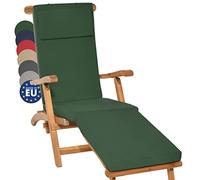 Beautissu Cuscino per Sdraio da Esterno 175x45x5 cm LoftLux DC - Cuscini Imbottito da Giardino o Mare sfoderabile per Sedie Poltrone Giardino - Verdone