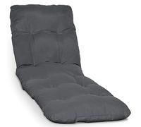 Beautissu Cuscino per Sdraio da Esterno 190x60x8 cm - Cuscino per Lettini Prendisole Grigio Grafito Mobili da Giardino ideale in Spiaggia Giardino Balcone - Flair RL