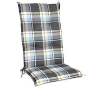 Beautissu Cuscino per Sdraio da Esterno per Sedie da Giardino e Poltrone | 120x50x6cm Blu extra comfort colori resistenti ai raggi UV Cuscini schienale alto imbottitura sedia quadri poltrona Sunny BK