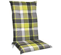 Beautissu Cuscino per Sdraio da Esterno per Sedie da Giardino e Poltrone | 120x50x6cm Verde extra comfort colori resistenti ai raggi UV Cuscini schienale alto imbottitura sedia poltrona Sunny GR