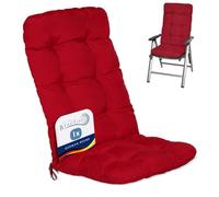 Beautissu Cuscino per Sedia a Sdraio Extra Comfort per sedie reclinabili | 120x50x8cm rosso per spiaggine e poltrone giardino imbottitura seduta poltrona esterno Flair HL