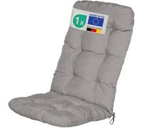 Beautissu Cuscino per Sedia a Sdraio Flair HL 120x50x8cm Extra Comfort per sedie reclinabili, spiaggine e poltrone - Grigio Chiaro