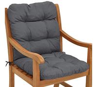 Beautissu Cuscino per sedie da Giardino Flair NL 100x50x8cm - Comoda e soffice Imbottitura - Morbido Cuscino per Interni ed Esterni - Ideale Anche per spiaggine - Grigio Grafite