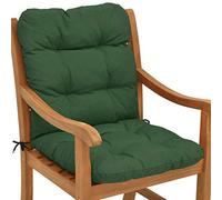 Beautissu Cuscino per sedie da Giardino Flair NL 100x50x8cm - Comoda e soffice Imbottitura - Morbido Cuscino per Interni ed Esterni - Ideale Anche per spiaggine - Verde Scuro