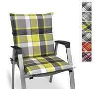 Beautissu Cuscino per sedie da Giardino Sunny GR Verde 100x50x6cm - Extra Comfort - Colori Resistenti ai Raggi UV - Tessuto Robusto - Fissaggio Antiscivolo - Made in EU