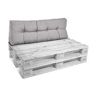 Beautissu Cuscino per spalliera di divani per bancali ECO Style - 120x40x10-20 cm schienale per divano - grigio chiaro