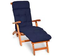 Beautissu Cuscino Sdraio da Esterno Imbottito per Sedia a Dondolo extra | 200x50x8cm blu comfort a poltrone da giardino lettino prendisole poltrona Flair DC