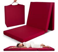 Beautissu Materasso da Campeggio Pieghevole - Materasso Pieghevole Ospiti - Campix 60x190 cm - Soffice Confortevole e Funzionale - Rosso - Materasso Traspirante in Microfibra - Lettino da Viaggio