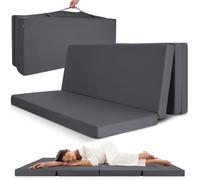 Beautissu Materasso da Campeggio Pieghevole - per Ospiti - Campix 120x195 cm - Soffice Confortevole e Funzionale - Grigio - Materasso Traspirante in Microfibra - Lettino da Viaggio