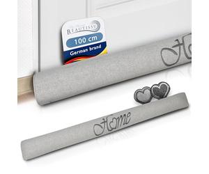 Beautissu Paraspifferi Imbottito per Porta e finestra Tuuli Ho 100cm - 1,1kg - in Poliestere - paraspiffero Universale porte e finestre - paravento sottoporta Isolante - Contro Il Freddo - Grigio