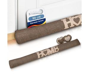 Beautissu Paraspifferi imbottito universale per porte e finestre isolante | L90xP8xA8cm marrone in poliestere paravento sottoporta paraspiffero e He Porta finestra L90xP8xA8 Contro Freddo rullo Tuuli
