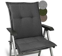 Beautissu Premium Cuscini basso schienale 105x50 cm Grigio Grafite - Spessore 7 cm Cuscino Sedia Giardino Fissaggio Antiscivolo - Tessuto Robusto Resistente UV - Highlux NL