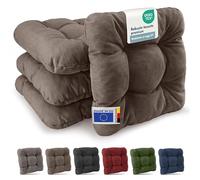 Beautissu Premium Cuscini per sedie 4pcs 35x35 cm - Cuscino di alta qualità per interni ed esterni con imbottitura in schiuma resiliente spessa 8cm Made in EU - Grigio - HighLux SK