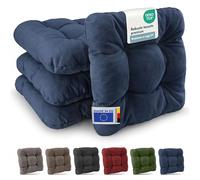 Beautissu Premium Cuscini per sedie 4pcs 40x40 cm - Cuscino di alta qualità per interni ed esterni con imbottitura in schiuma resiliente spessa 8cm Made in EU - Blu Scuro - HighLux SK