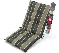 Beautissu Premium Cuscini Schienale Basso 100x50 cm Verde a Righe - Spessore 8cm Cuscino Sedia Giardino Fissaggio Antiscivolo - Tessuto Robusto Resistente UV - Sun-NL