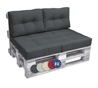 Beautissu Set da 2 cuscini mini per spalliera di divano in pallet ECO Elements 60x40x10-20cm - per bancali - grigio