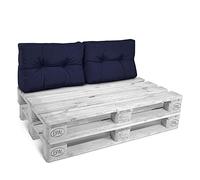 Beautissu Set da 2 Cuscini per spalliera di divanetti con Pallet o bancali Eco Style 60x40x10/20cm cad. - Blu Scuro