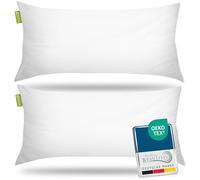 Beautissu Set da 2 Cuscino Microfibra 40x80cm Traspirante e Anallergico - Guanciale Trapuntato 450g di Imbottitura in Microfibra Soffice e Comodo - Cuscino Letto Singolo o Matrimoniale - BeauNuit UK
