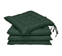 Beautissu Set da 4 Cuscini da Sedia da Giardino Trapuntati Lea 40x40x5cm - Verdone - con Laccetti - per casa o Giardino