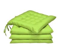 Beautissu Set da 4 Cuscini da Sedia Trapuntati Lea 40x40x5cm - Verde - con Laccetti - per casa o Giardino