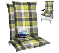 Beautissu Set di 2 Cuscini per Sdraio da Esterno 120x50x6 cm Sunny GR - Cuscini per Sedie da Giardino Poltrone - Extra Comfort - Colori Resistenti ai Raggi UV Verde