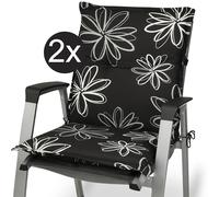 Beautissu Set di 2 Cuscini per Sdraio, poltrone e sedie da Giardino Flores 100x50x6cm - Extra Comfort - Colori Resistenti ai Raggi UV