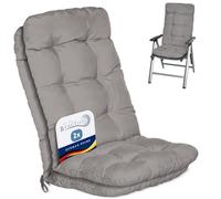 Beautissu Set di 2 Cuscini per Sedia a Sdraio Extra Comfort | 120x50x8cm Grigio Chiaro per sedie reclinabili spiaggine e poltrone schienale alto imbottitura sedile cuscino Flair HL