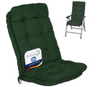 Beautissu Set di 2 Cuscini per Sedia a Sdraio Extra Comfort reclinabili | 120x50x8cm verde scuro per sedie spiaggine e poltrone schienale alto giardino imbottitura sedile cuscino esterno Flair HL