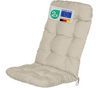 Beautissu Set di 2 Cuscini per Sedia a Sdraio Flair HL 120x50x8cm Extra Comfort per sedie reclinabili, spiaggine e poltrone - Beige
