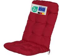Beautissu Set di 2 Cuscini per Sedia a Sdraio Flair HL 120x50x8cm Extra Comfort per sedie reclinabili, spiaggine e poltrone - Rosso