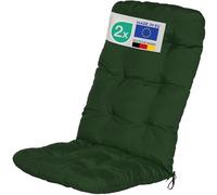 Beautissu Set di 2 Cuscini per Sedia a Sdraio Flair HL 120x50x8cm Extra Comfort per sedie reclinabili, spiaggine e poltrone - Verde Scuro