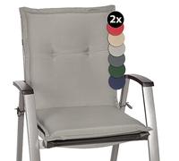 Beautissu Set di 2 Cuscini per sedie da Giardino Loft NL 100x50x8cm - Comoda e soffice Imbottitura - Morbido Cuscino per Interni ed Esterni - Ideale Anche per spiaggine - Grigio Chiaro