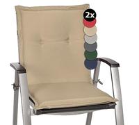 Beautissu Set di 2 Cuscini per sedie da Giardino Loft NL 100x50x8cm - Comoda e soffice Imbottitura - Morbido Cuscino per Interni ed Esterni - Ideale Anche per spiaggine - Beige