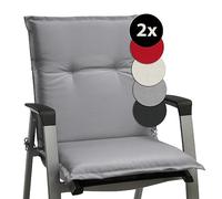 Beautissu Set di 2 Cuscino Sedia da Giardino 100x50x6cm Base NL - Cuscino Sedie Sdraio e poltrone Giardino - Cuscino Seduta da Esterni ed Interni Cuscino Imbottito Comodo e Resistente - Grigio Chiaro
