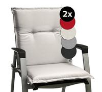 Beautissu Set di 2 Cuscino Sedia da Giardino Imbottito per Sdraio comodo | 100x50x6cm Beige Seduta da Esterni ed Interni Comodo e Resistente Sedie poltrone schienale basso balcone cuscini Base NL